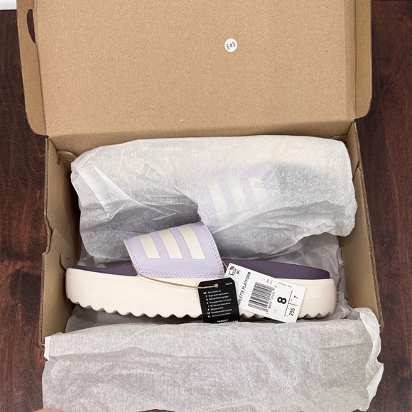 NEW Adidas Adilette Platform Slides Sandals Shoes Women’s sz 8 - Picture 3 of 8